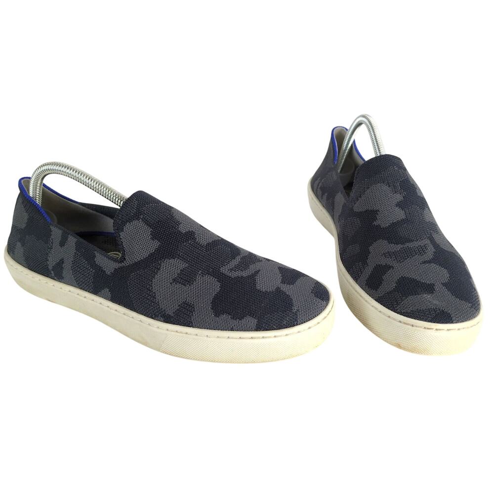 Rothy's The Original Slip On Sneakers Black‎ Gray Camo Women’s 10 Casual Shoes